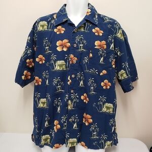 J.G. Hook Mens Tiki Hut Hawaiian Shirt Size XL